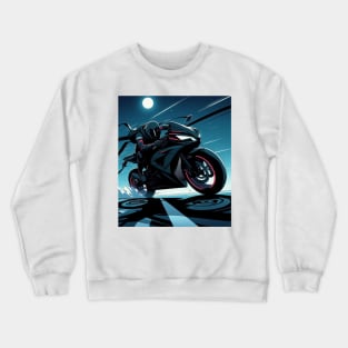 badass anime night ninja biker Crewneck Sweatshirt